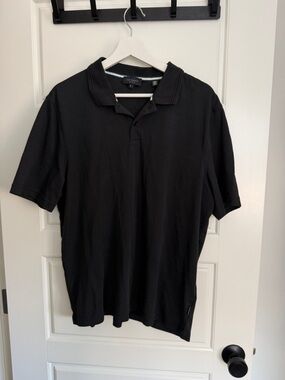 Ted Baker London Black Men's Polo with Subtle Collar Detail